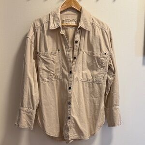 We The Free Oversized Corduroy Button-Front Shirt Jacket